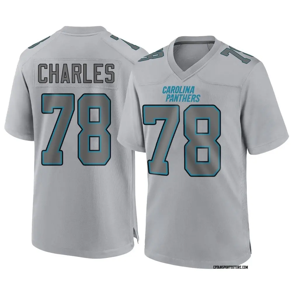 Game Gray Youth Saahdiq Charles Carolina Panthers Atmosphere Fashion Jersey