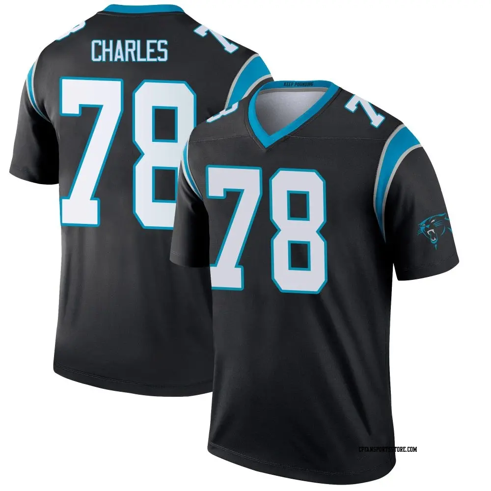 Legend Black Men's Saahdiq Charles Carolina Panthers Jersey