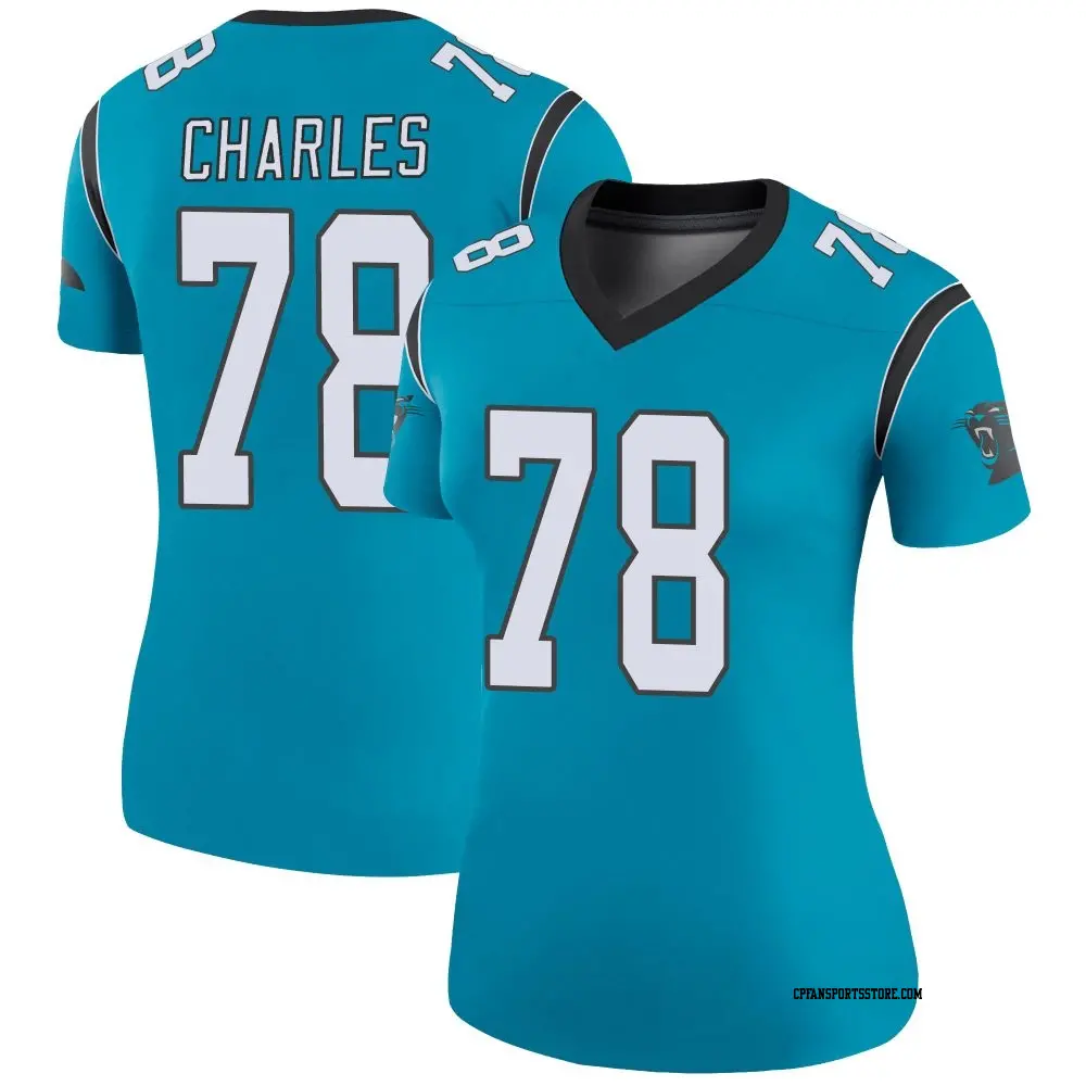 Legend Blue Women's Saahdiq Charles Carolina Panthers Color Rush Jersey