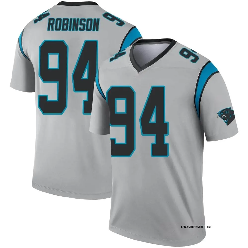 Legend Men's A'Shawn Robinson Carolina Panthers Inverted Silver Jersey