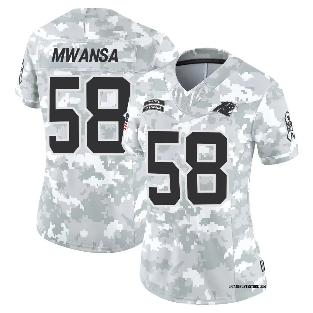 Limited Arctic Camo Women's Mapalo Mwansa Carolina Panthers 2024 Salute to Service Jersey