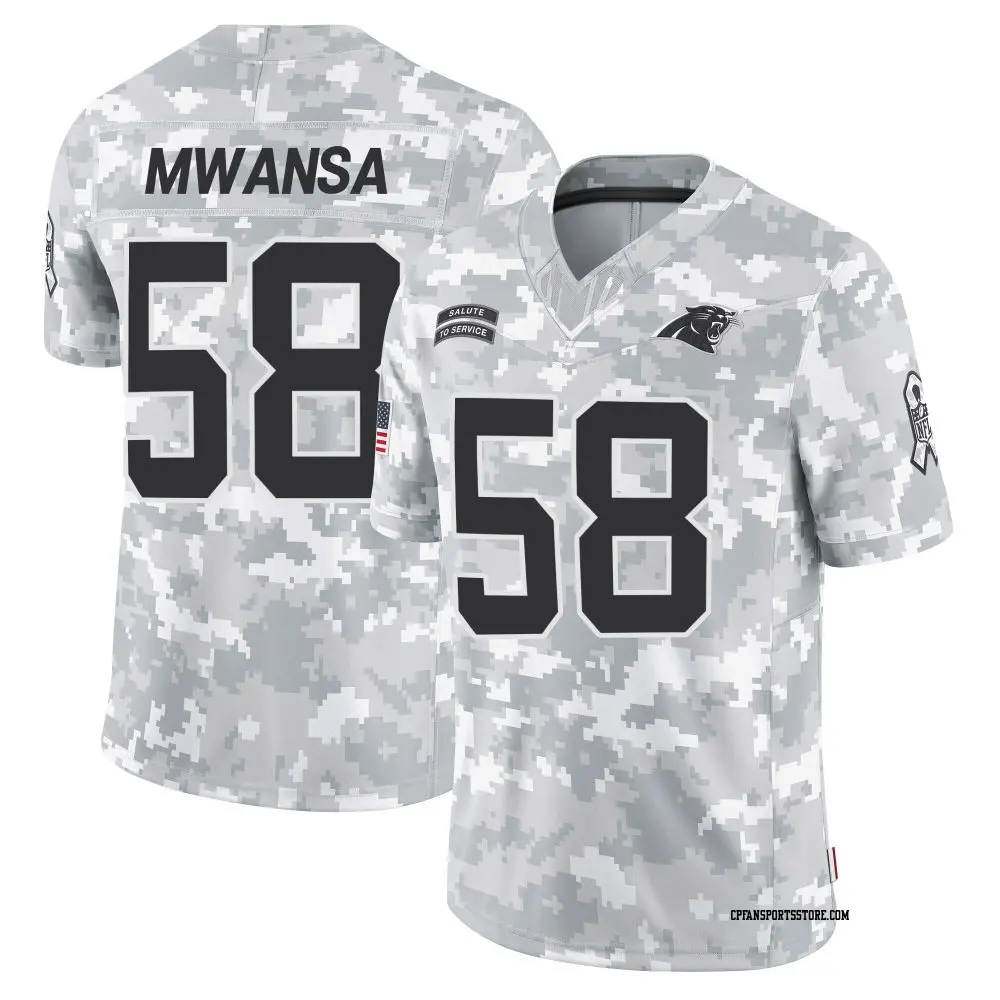 Limited Arctic Camo Youth Mapalo Mwansa Carolina Panthers 2024 Salute to Service Jersey