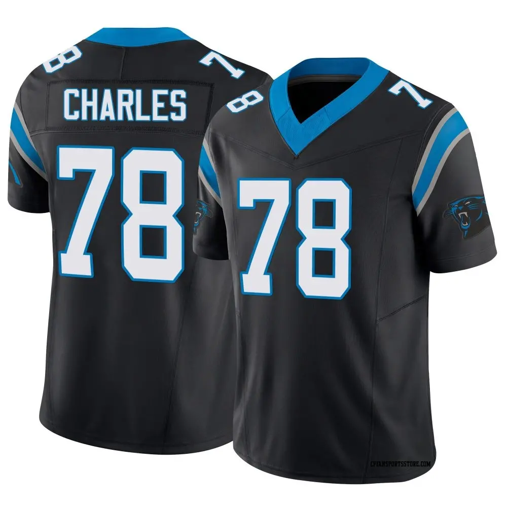 Limited Black Men's Saahdiq Charles Carolina Panthers Vapor F.U.S.E. Jersey