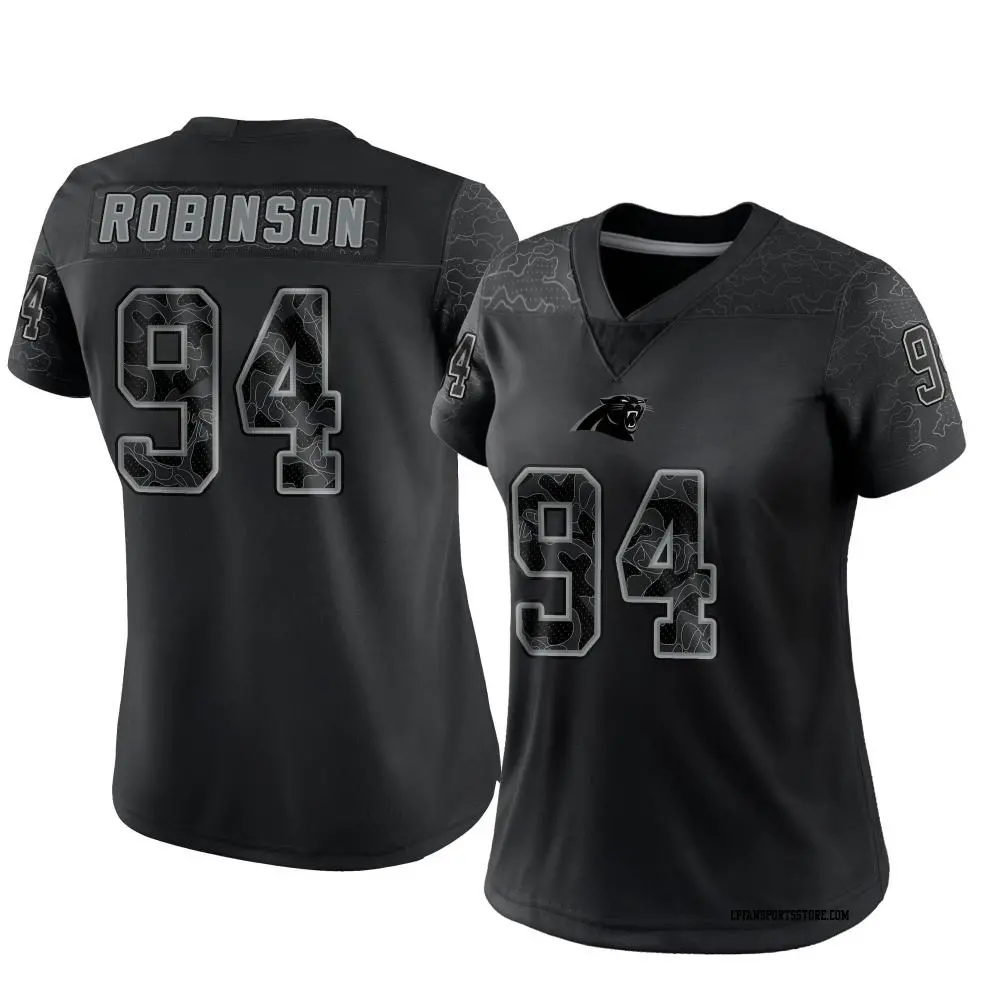 Limited Black Women's A'Shawn Robinson Carolina Panthers Reflective Jersey