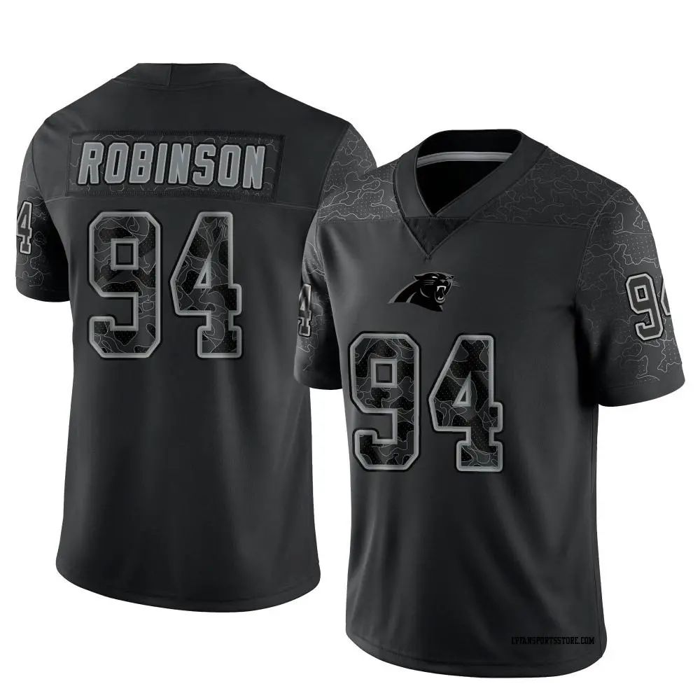 Limited Black Youth A'Shawn Robinson Carolina Panthers Reflective Jersey