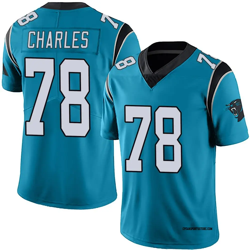 Limited Blue Men's Saahdiq Charles Carolina Panthers Alternate Vapor Untouchable Jersey