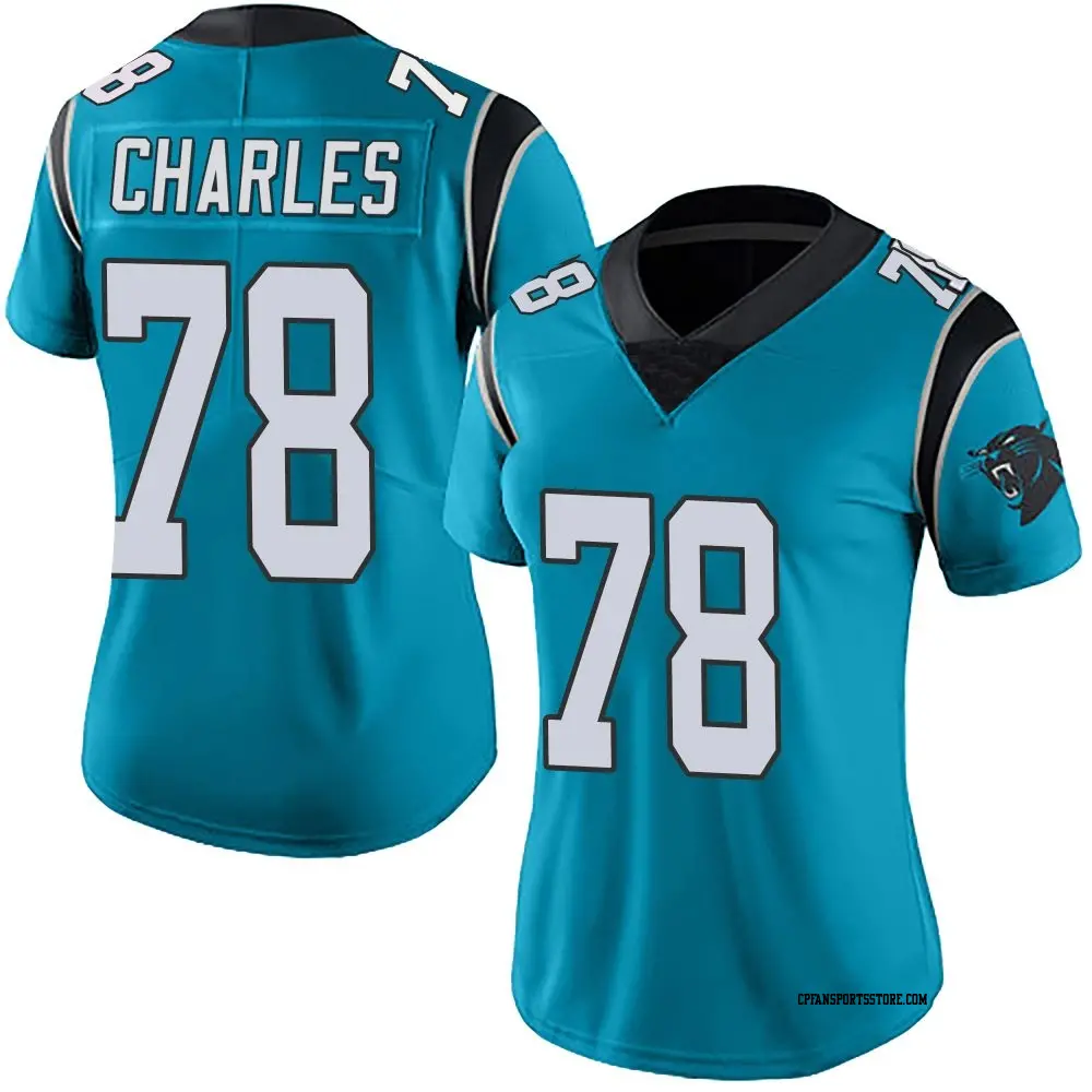 Limited Blue Women's Saahdiq Charles Carolina Panthers Alternate Vapor Untouchable Jersey