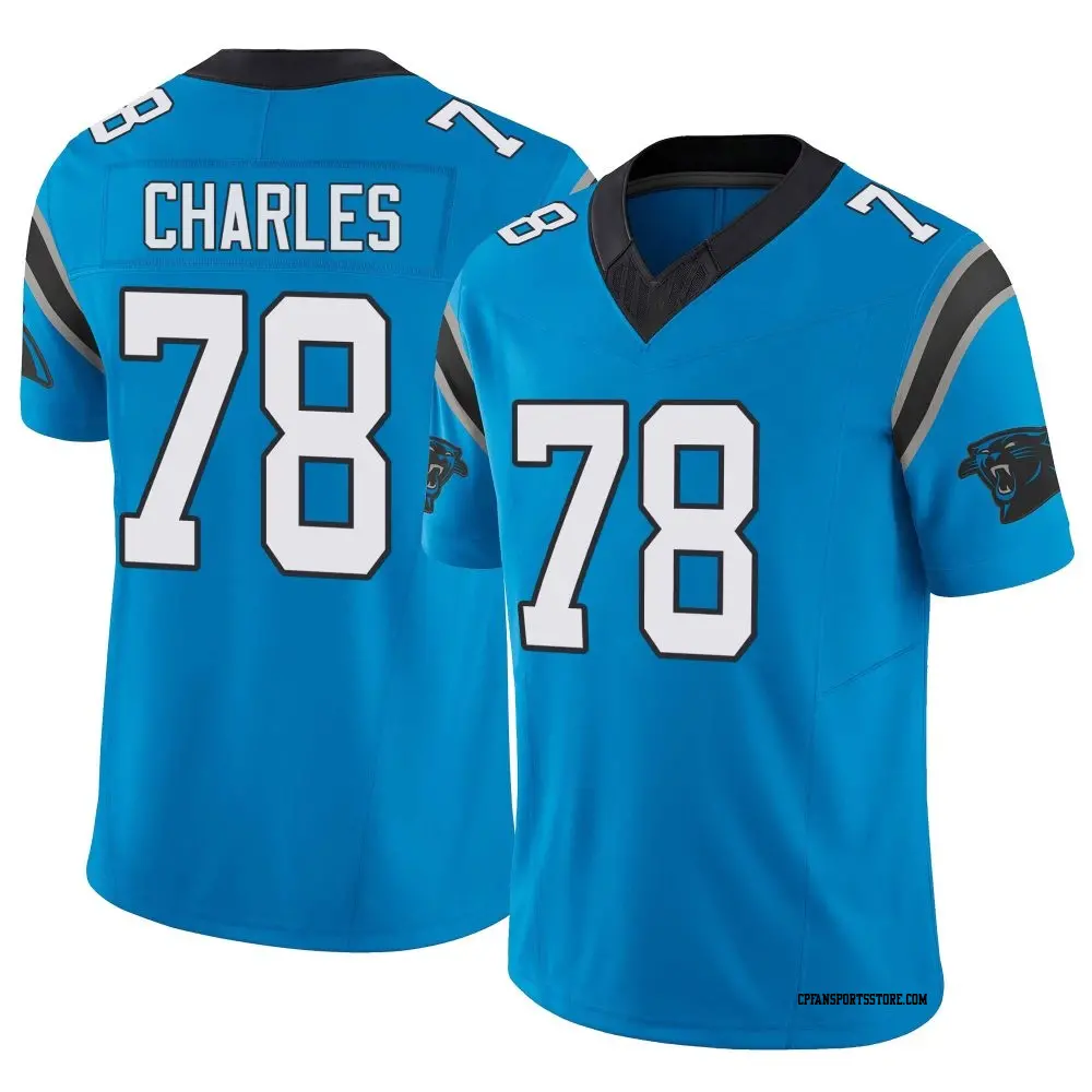 Limited Blue Youth Saahdiq Charles Carolina Panthers Vapor F.U.S.E. Jersey