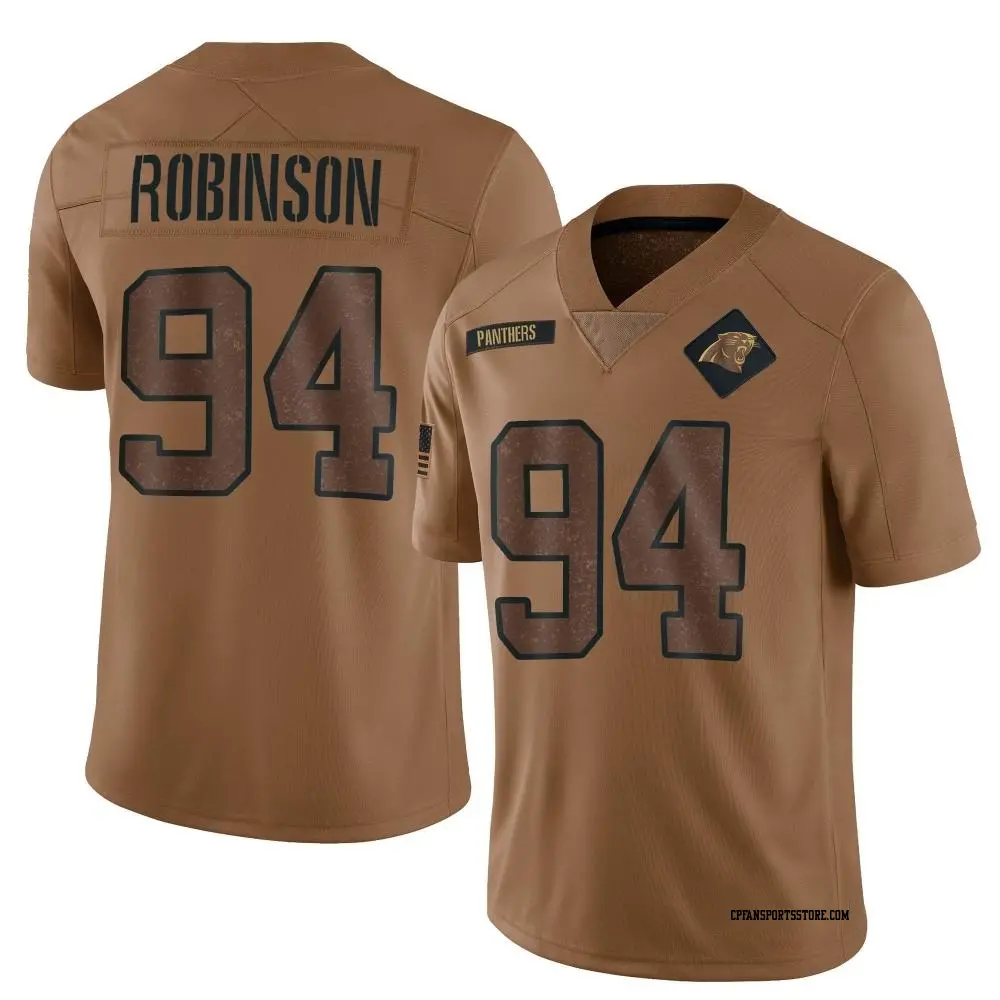 Limited Brown Men's A'Shawn Robinson Carolina Panthers 2023 Salute To Service Jersey