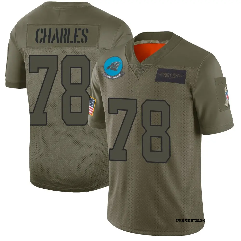 Limited Camo Men's Saahdiq Charles Carolina Panthers 2019 Salute to Service Jersey