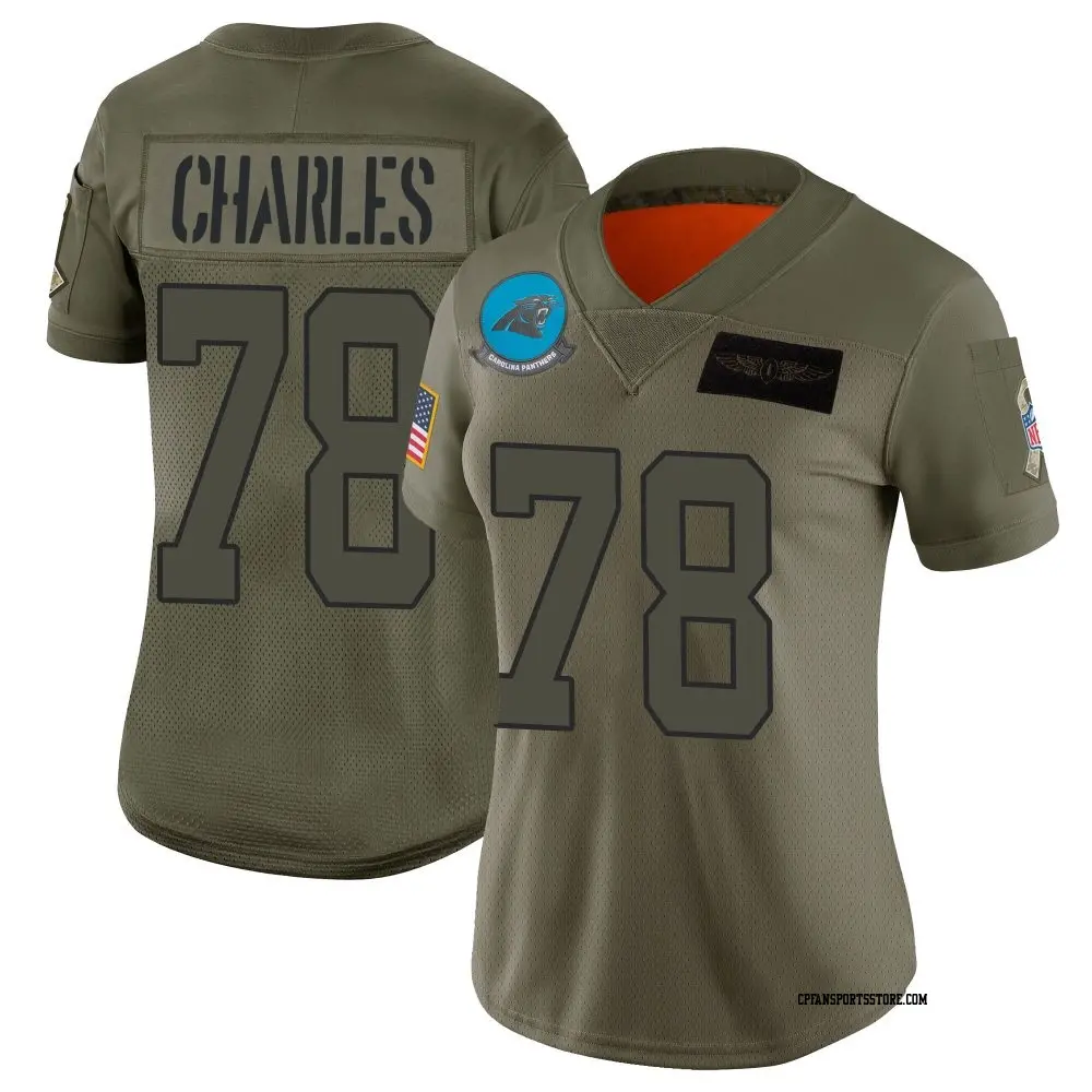 Limited Camo Women's Saahdiq Charles Carolina Panthers 2019 Salute to Service Jersey