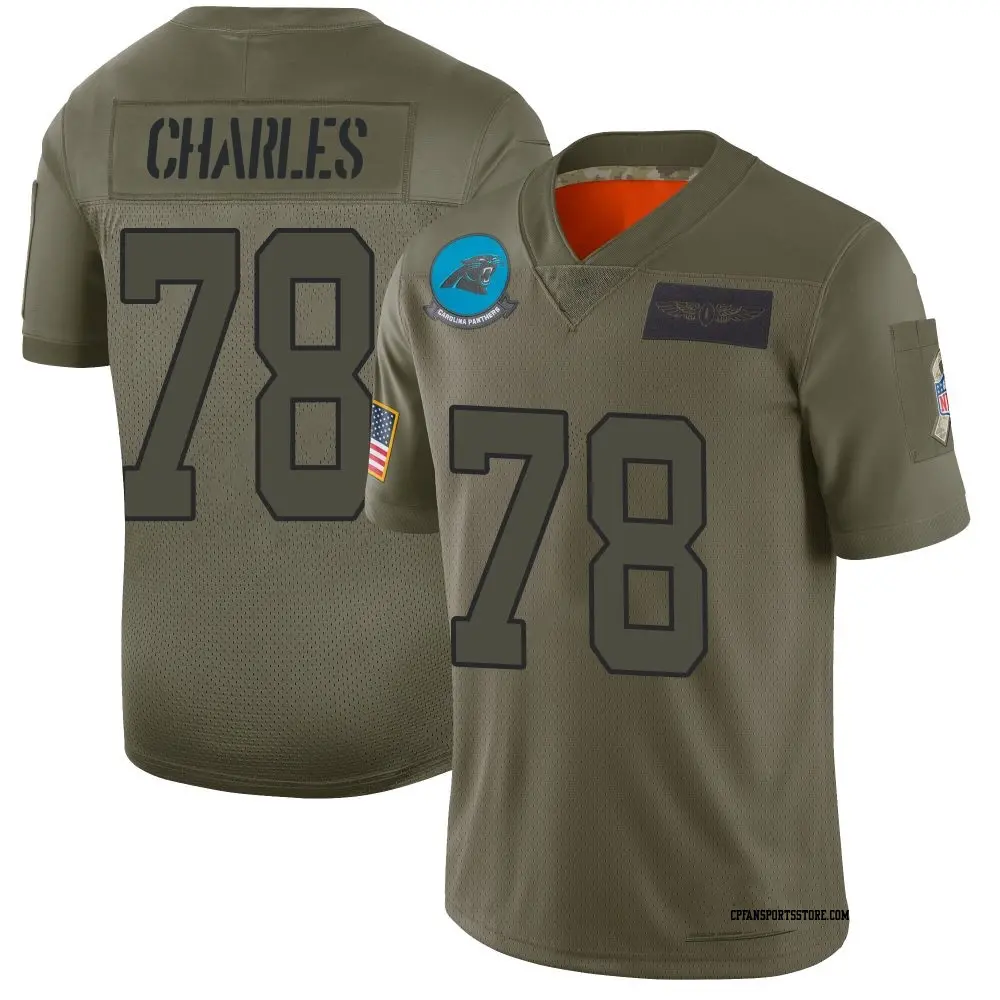 Limited Camo Youth Saahdiq Charles Carolina Panthers 2019 Salute to Service Jersey
