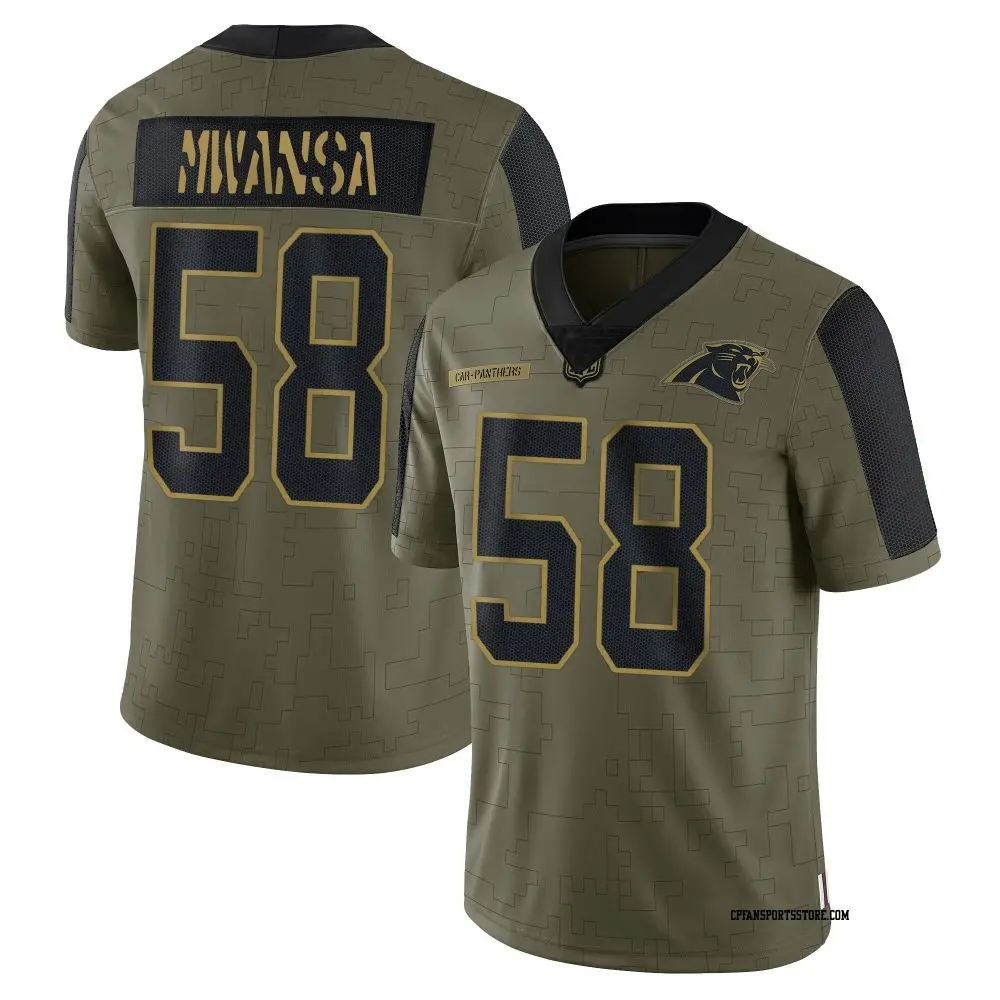 Limited Olive Men's Mapalo Mwansa Carolina Panthers 2021 Salute To Service Jersey