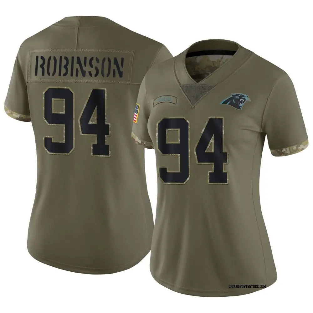 Limited Olive Women's A'Shawn Robinson Carolina Panthers 2022 Salute To Service Jersey