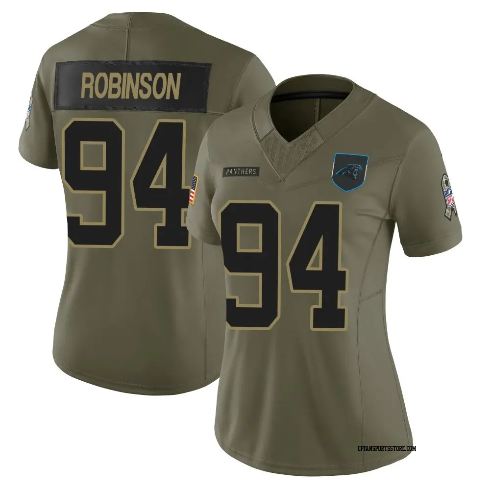 Limited Olive Women's A'Shawn Robinson Carolina Panthers 2025 Salute to Service Jersey