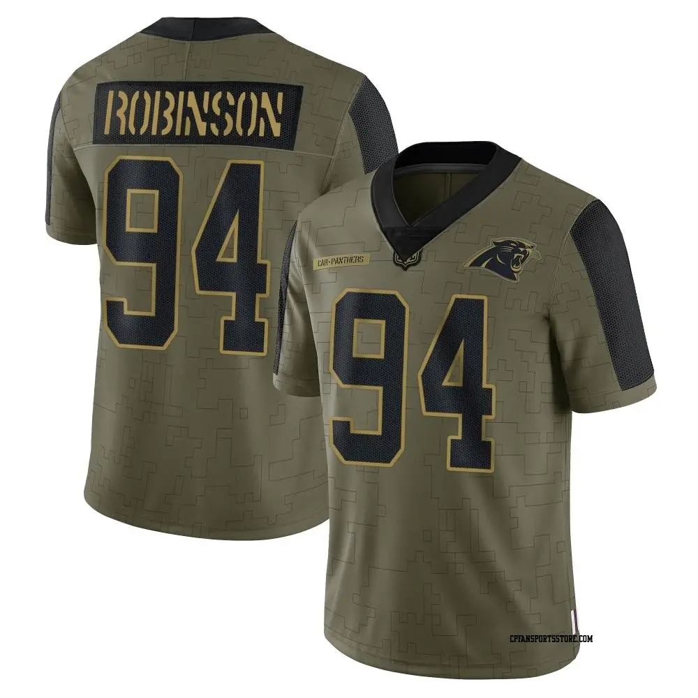 Limited Olive Youth A'Shawn Robinson Carolina Panthers 2021 Salute To Service Jersey