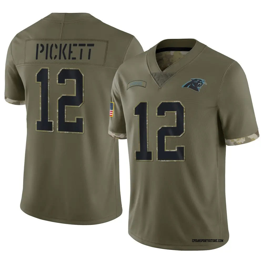 Limited Olive Youth Kenny Pickett Carolina Panthers 2022 Salute To Service Jersey